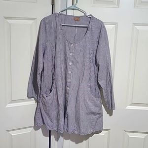 Tulip striped cotton tunic XL L